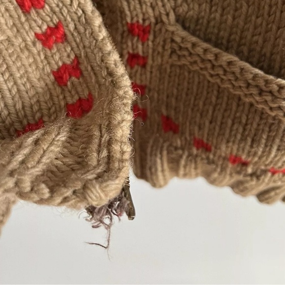 Vintage Cowichan Wool Knit Zip Cardigan Sweater Coat Retro Car Pattern 60s - Picture 10 of 10